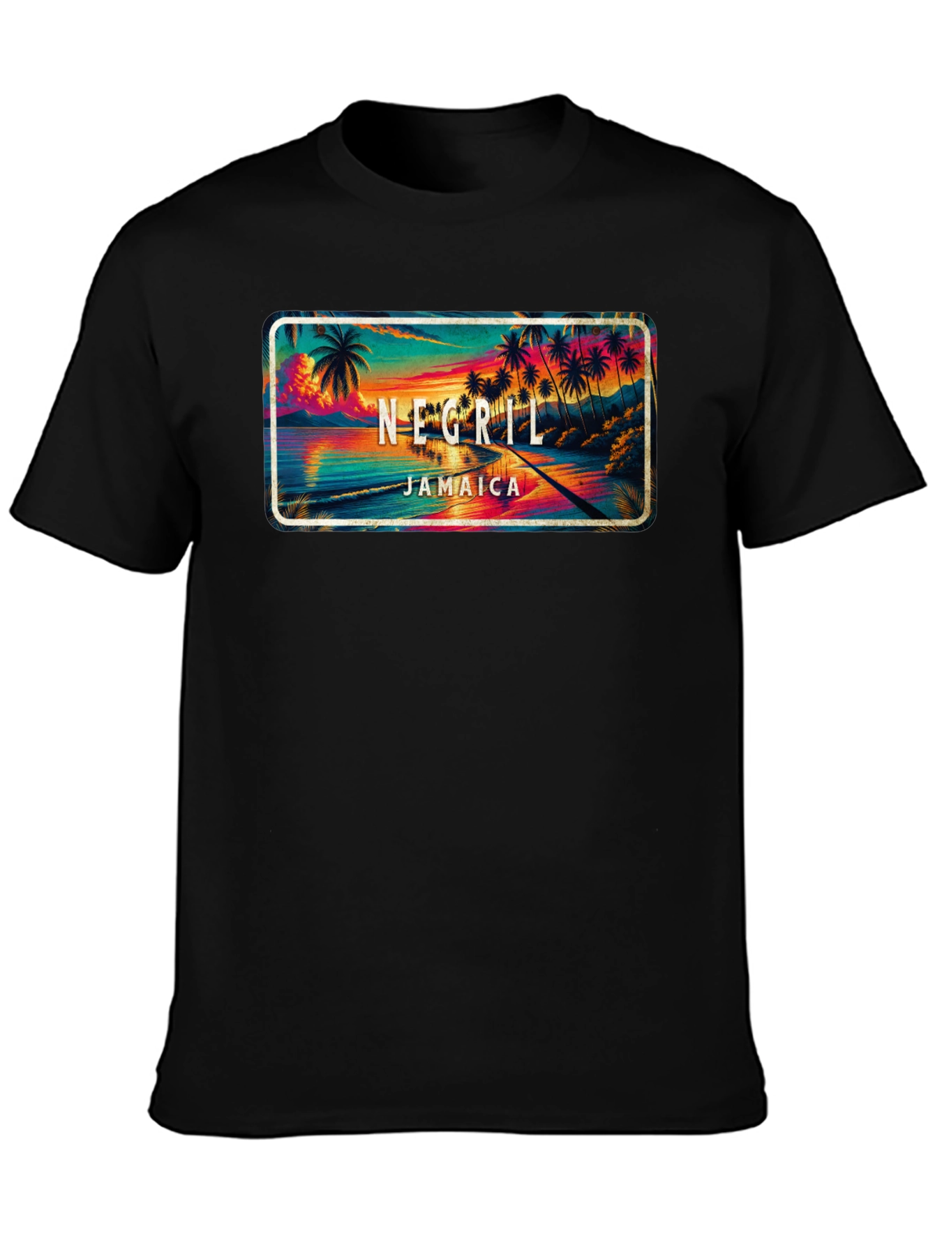 Negril Jamaica Graphic T-Shirt - Tropical Beach Design