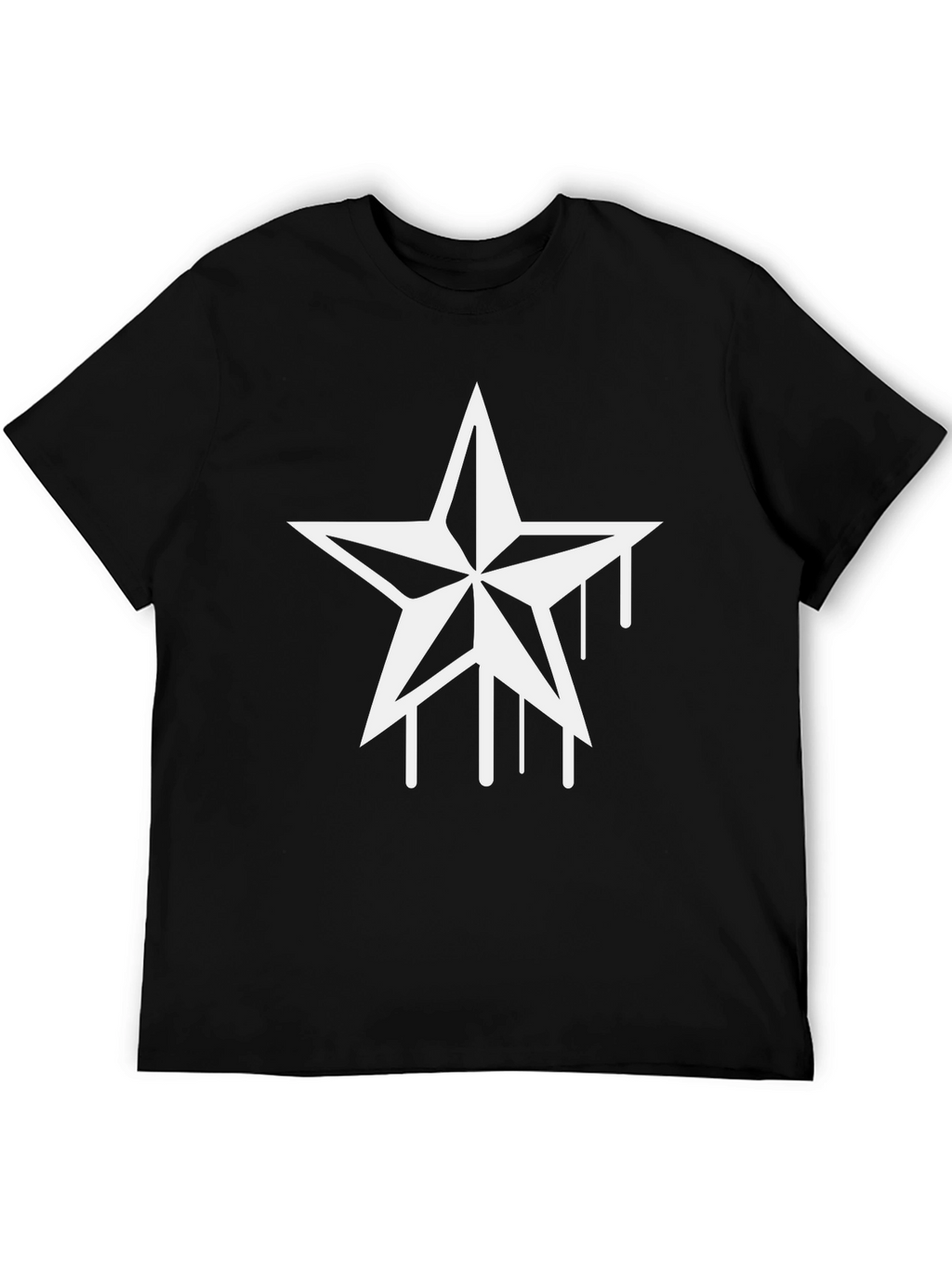 Black Graphic Tee - Nautical Star Drip