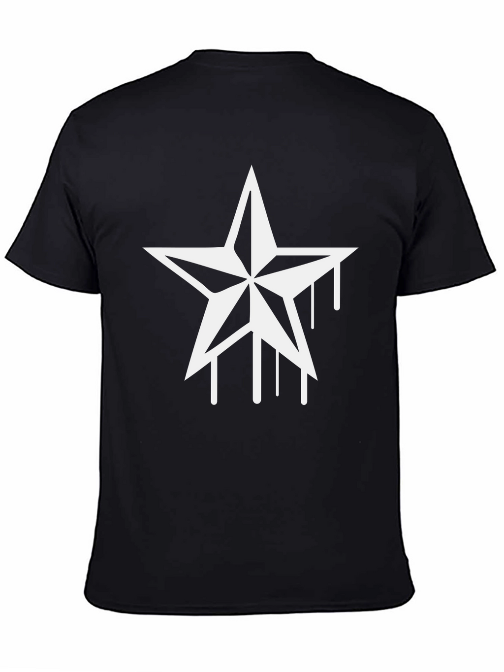 Black Graphic Tee - Nautical Star Drip