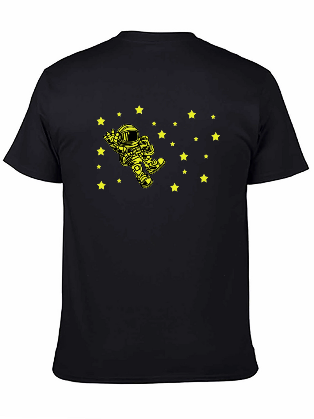 Astronaut Starry Sky Graphic Tee - Black