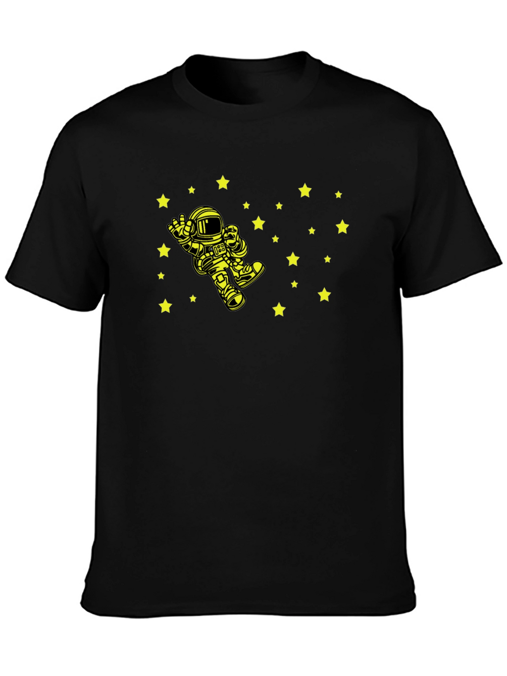 Astronaut Starry Sky Graphic Tee - Black