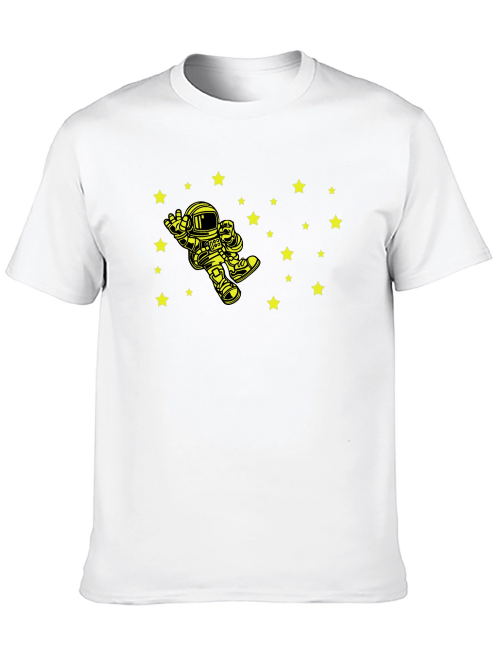Astronaut Starry Sky Graphic Tee - Black