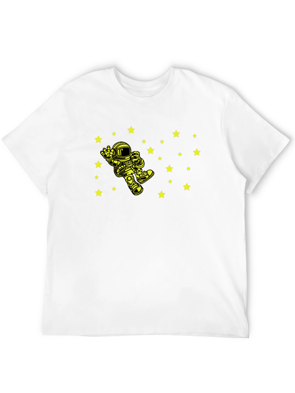 Astronaut Starry Sky Graphic Tee - Black