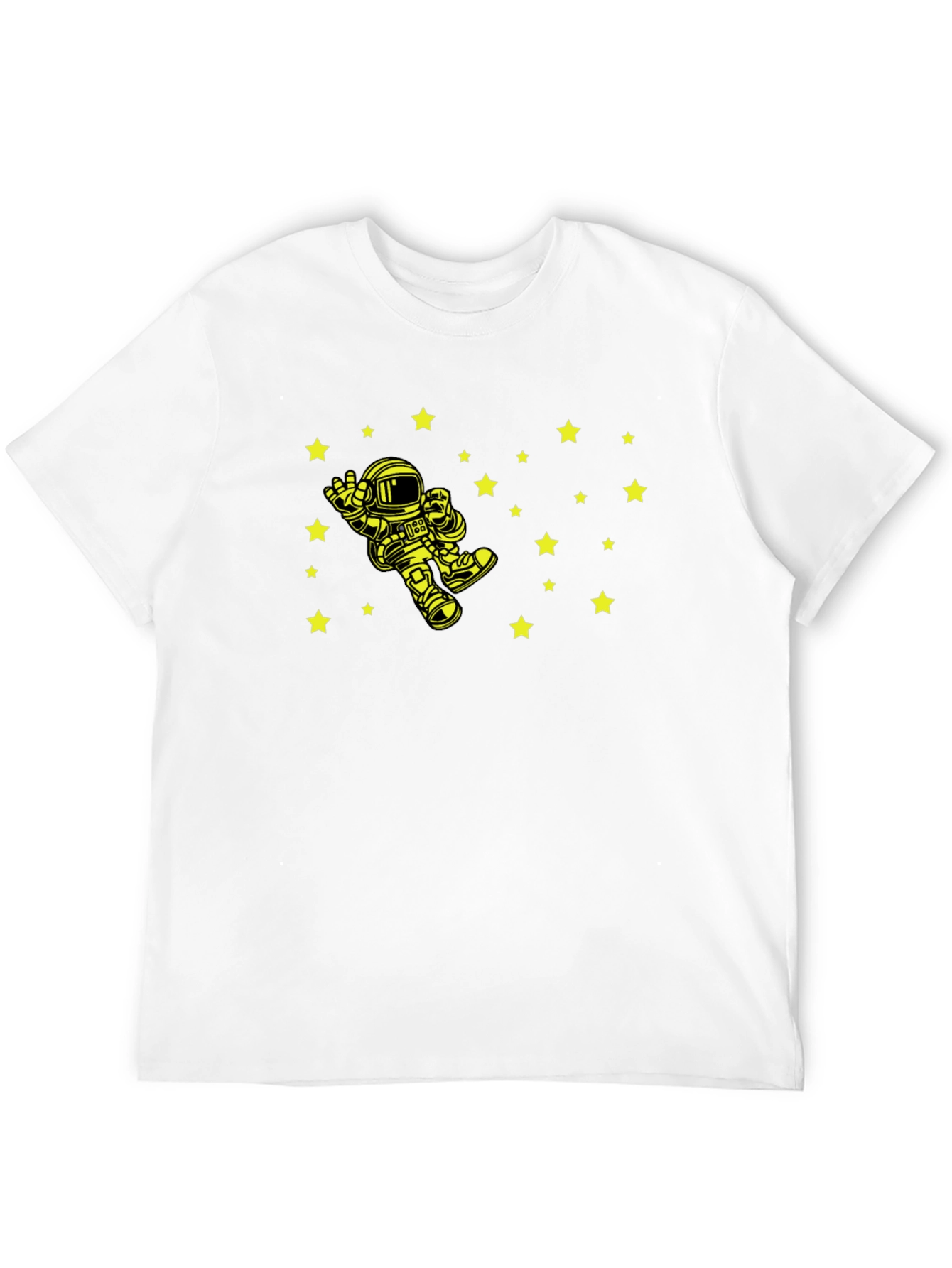 Astronaut Starry Sky Graphic Tee - Black