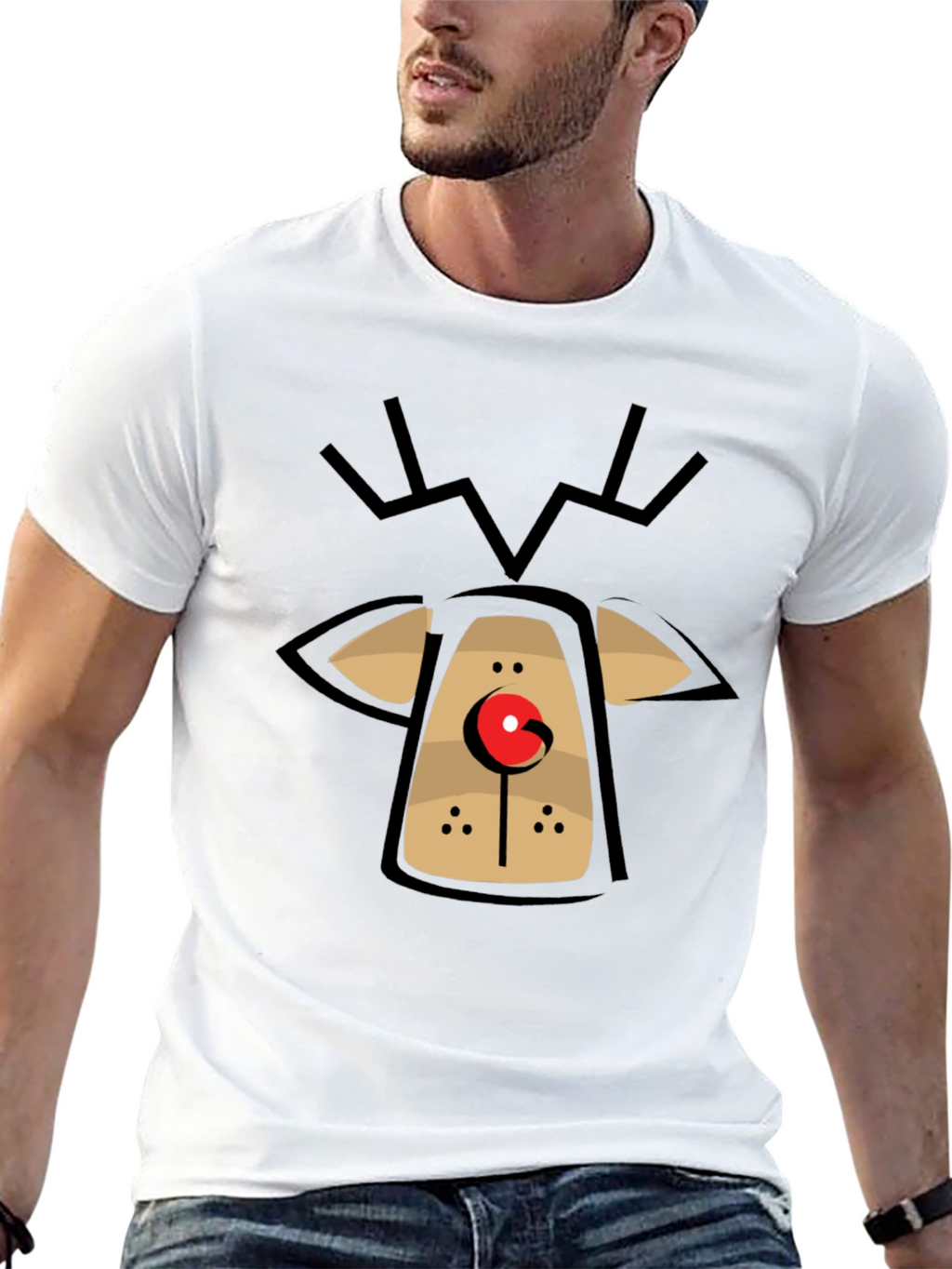Rudolph Reindeer Graphic Tee - Holiday Fun T-Shirt