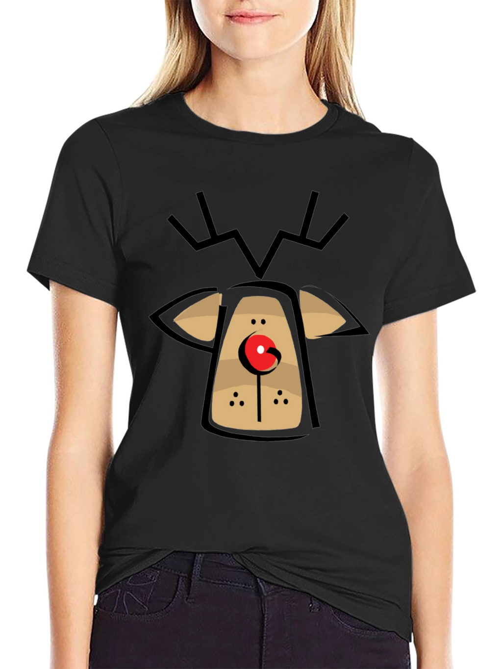 Rudolph Reindeer Graphic Tee - Holiday Fun T-Shirt