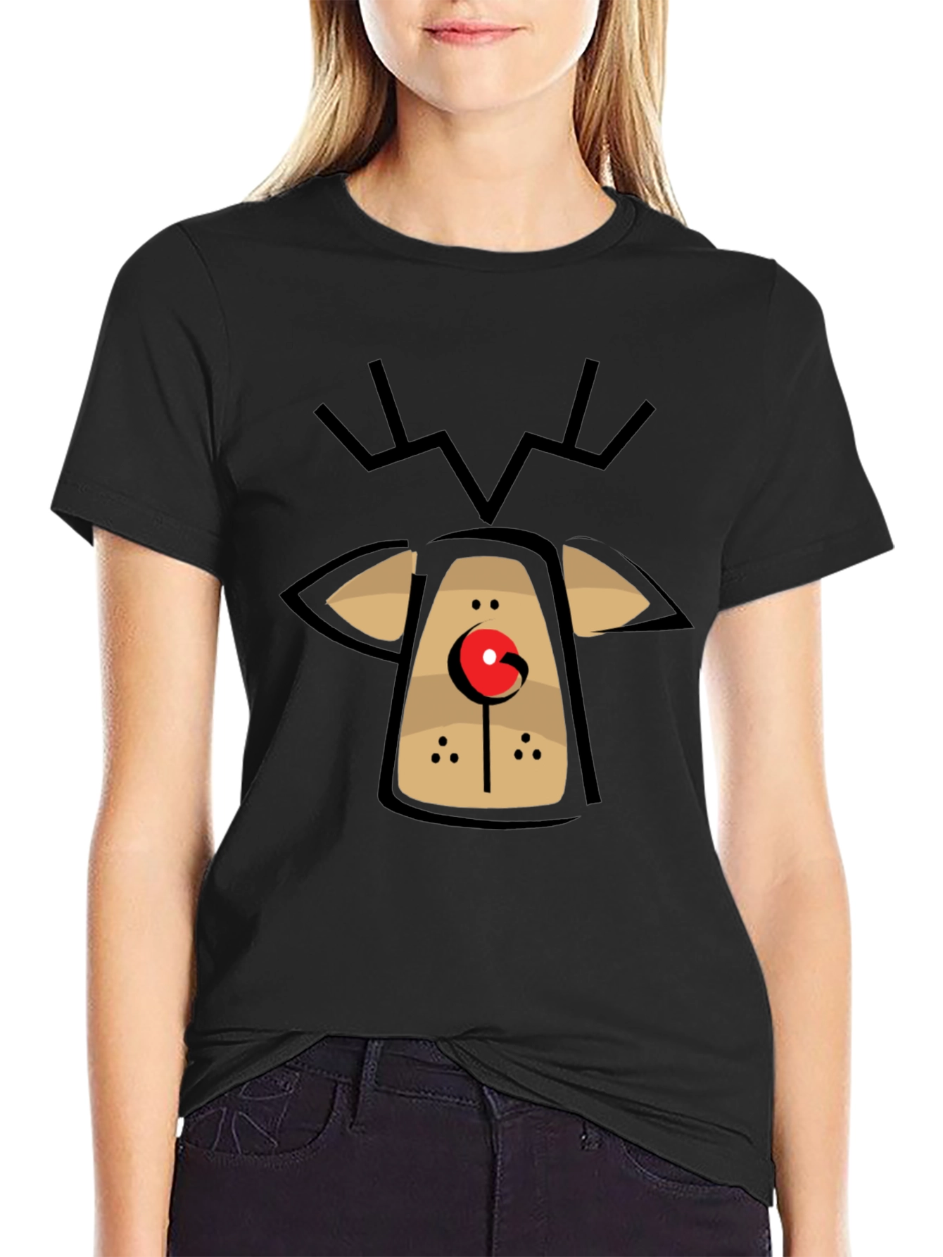 Rudolph Reindeer Graphic Tee - Holiday Fun T-Shirt