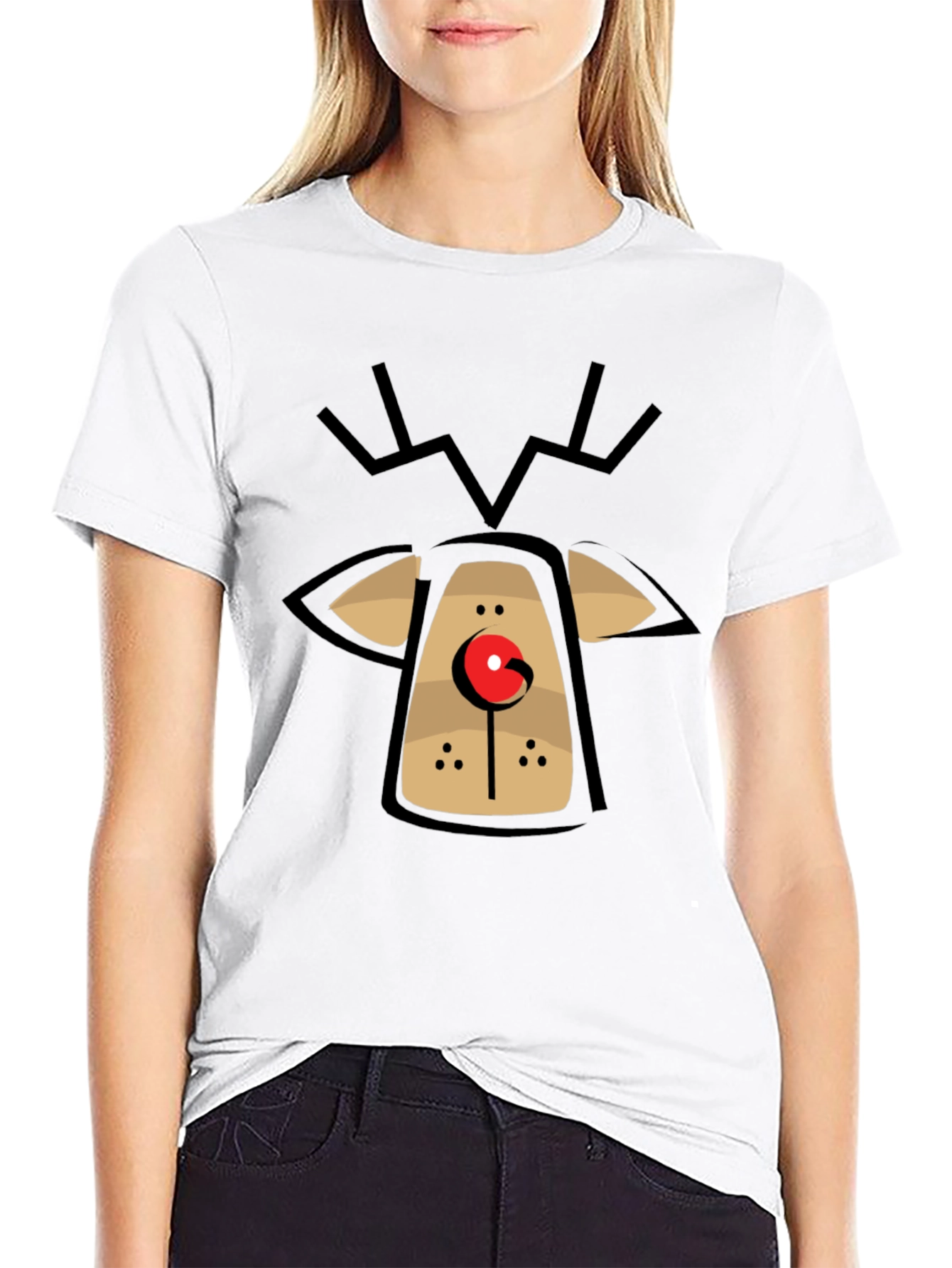 Rudolph Reindeer Graphic Tee - Holiday Fun T-Shirt