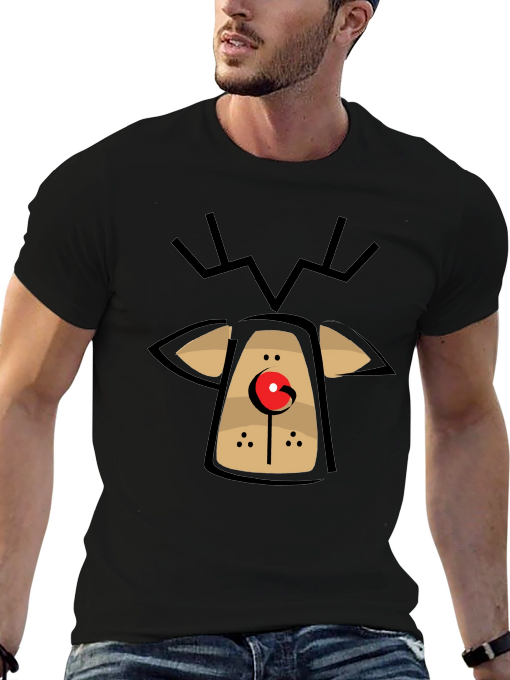 Rudolph Reindeer Graphic Tee - Holiday Fun T-Shirt