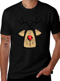 Rudolph Reindeer Graphic Tee - Holiday Fun T-Shirt