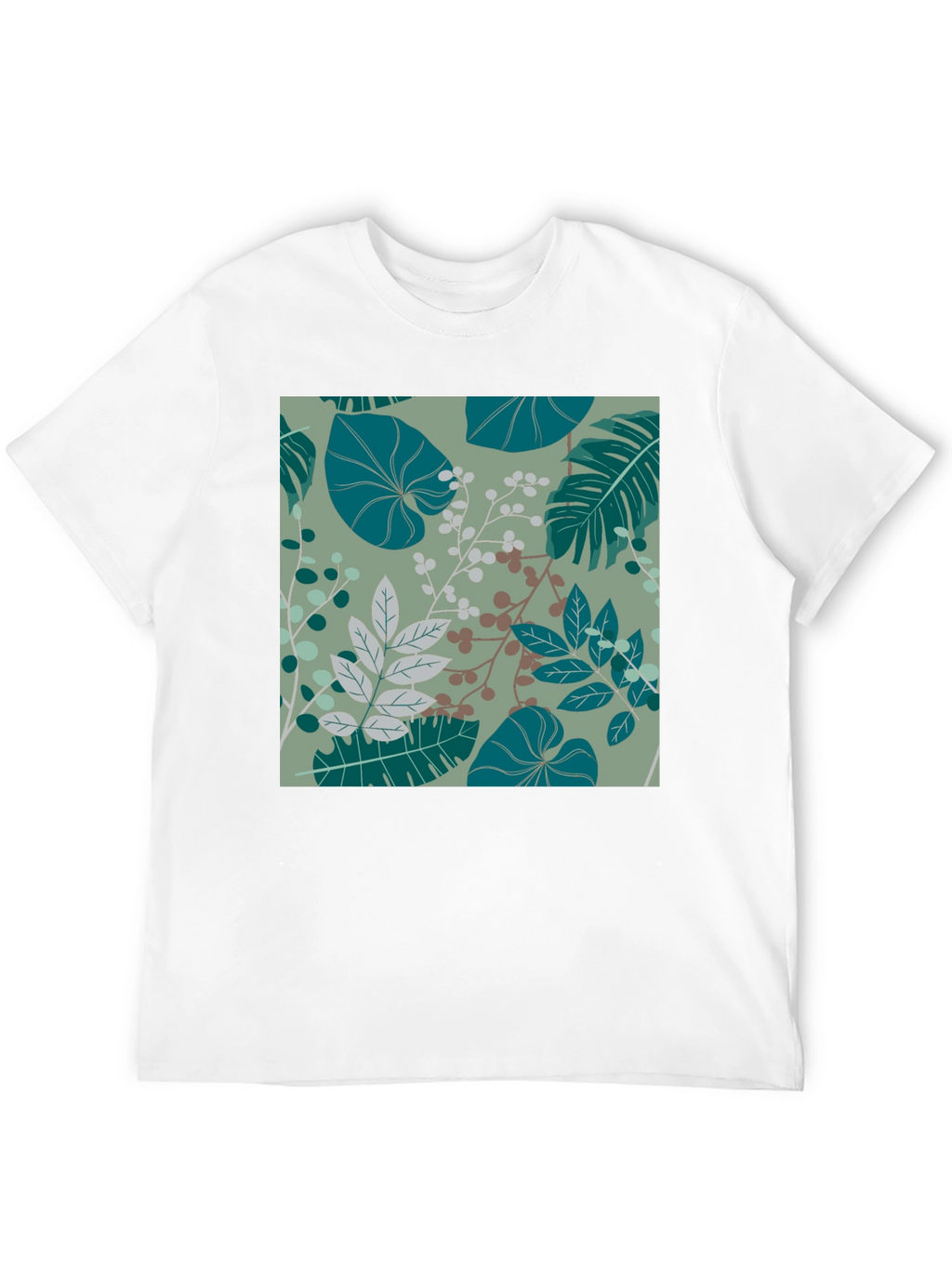 Botanical Print Black T-Shirt - Stylish Mens Fashion