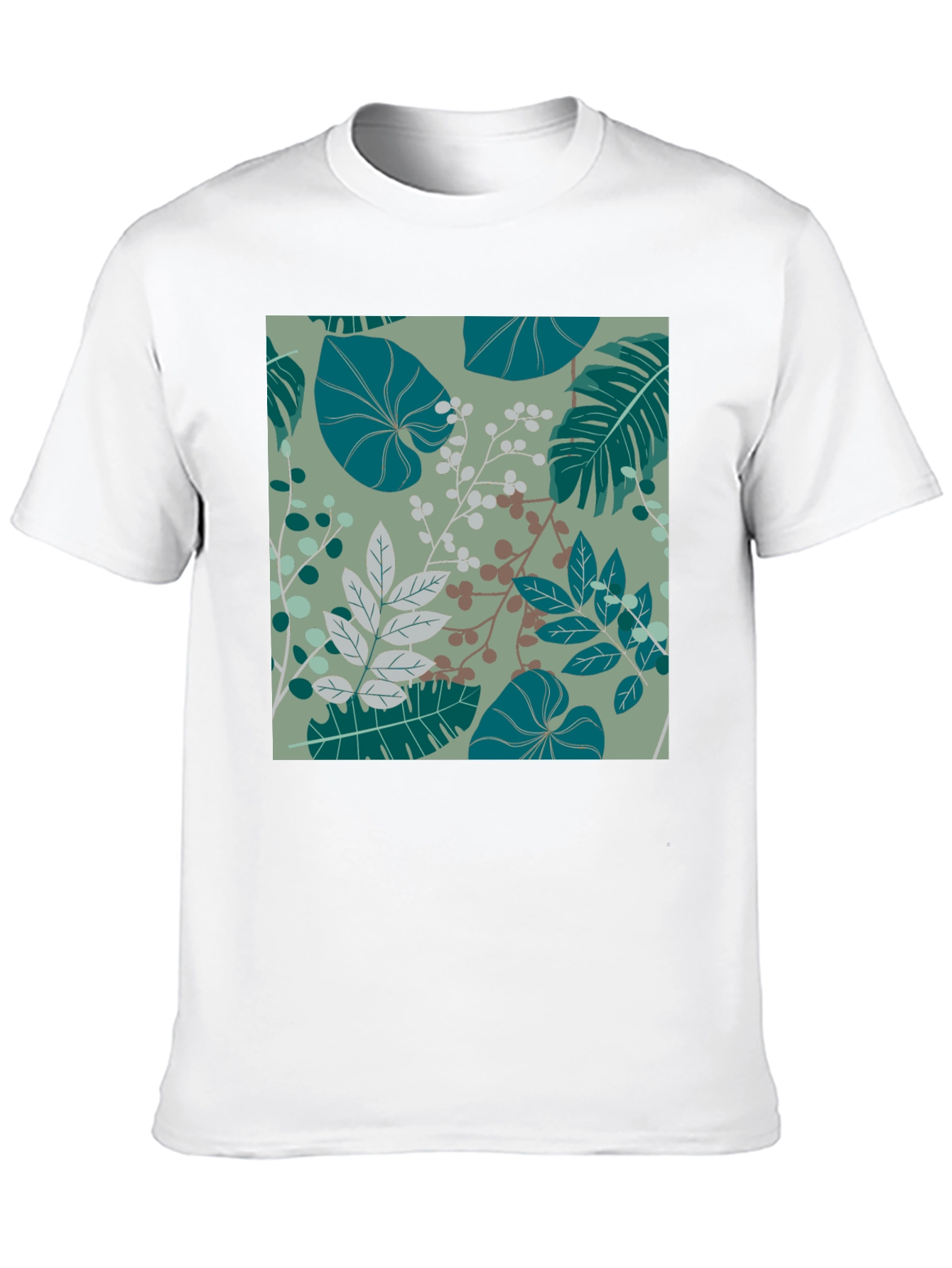 Botanical Print Black T-Shirt - Stylish Mens Fashion