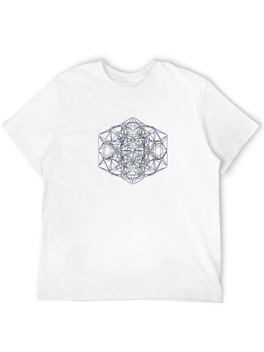 Geometric Metatrons Cube Black T-Shirt