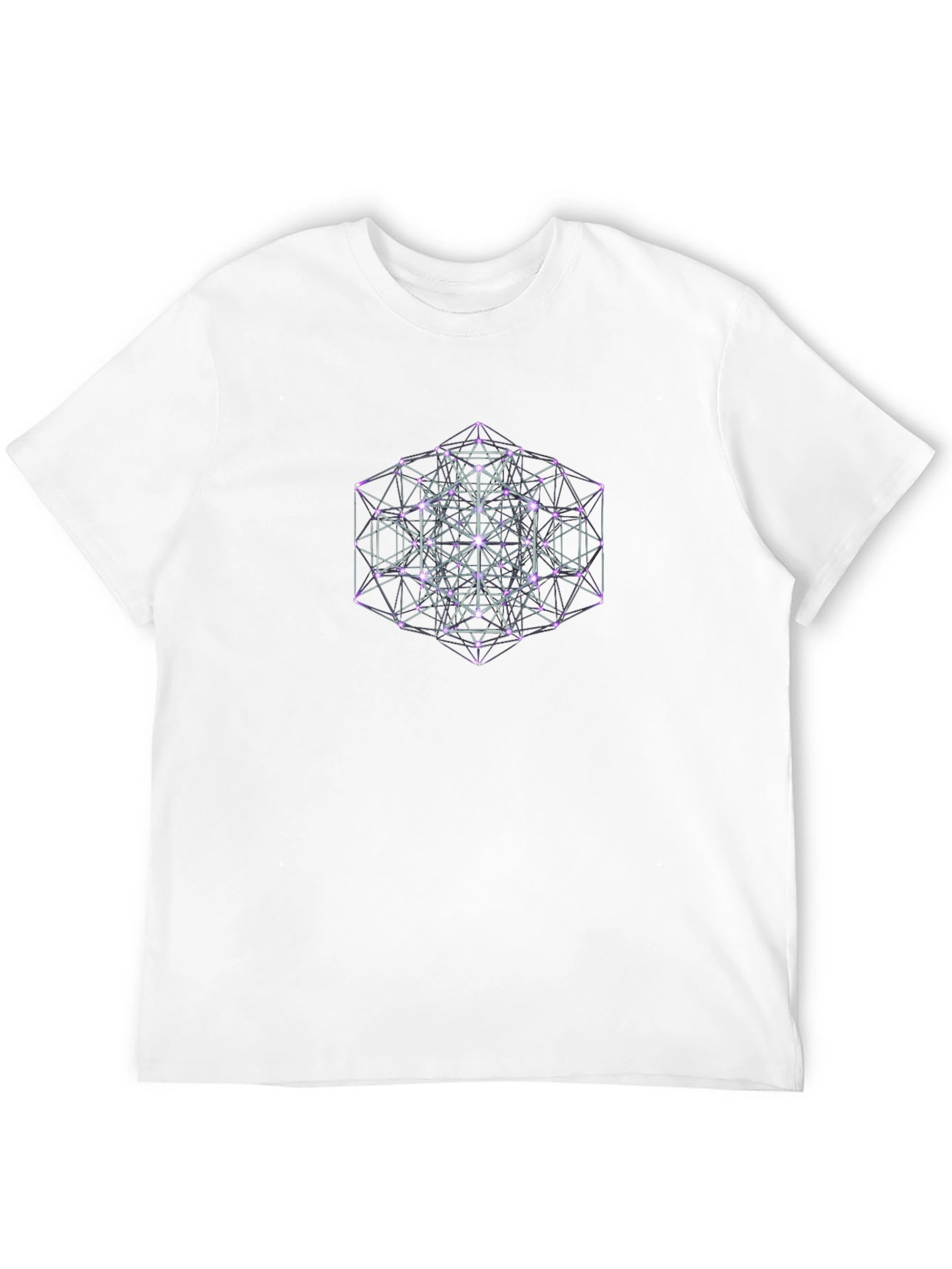 Geometric Metatrons Cube Black T-Shirt