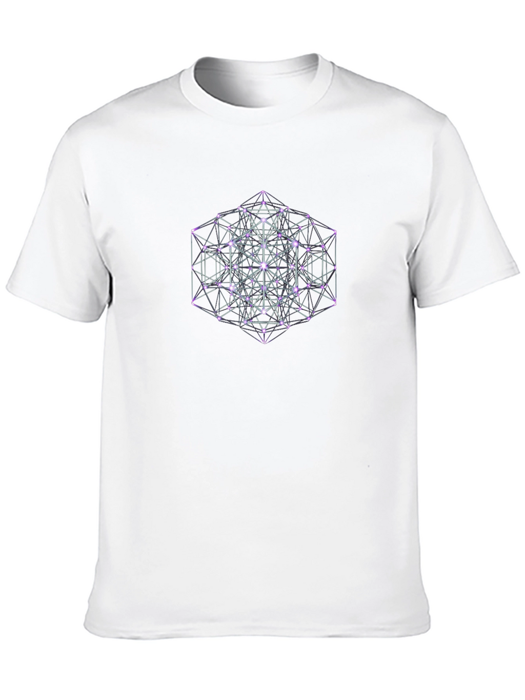 Geometric Metatrons Cube Black T-Shirt