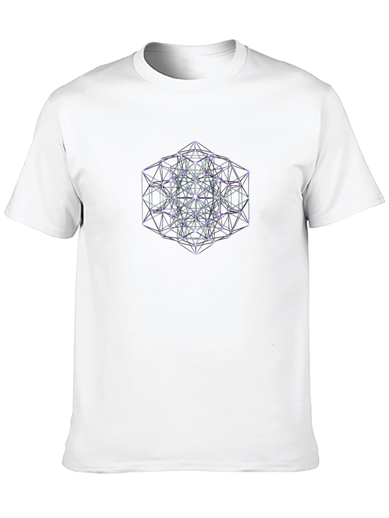 Geometric Metatrons Cube Black T-Shirt