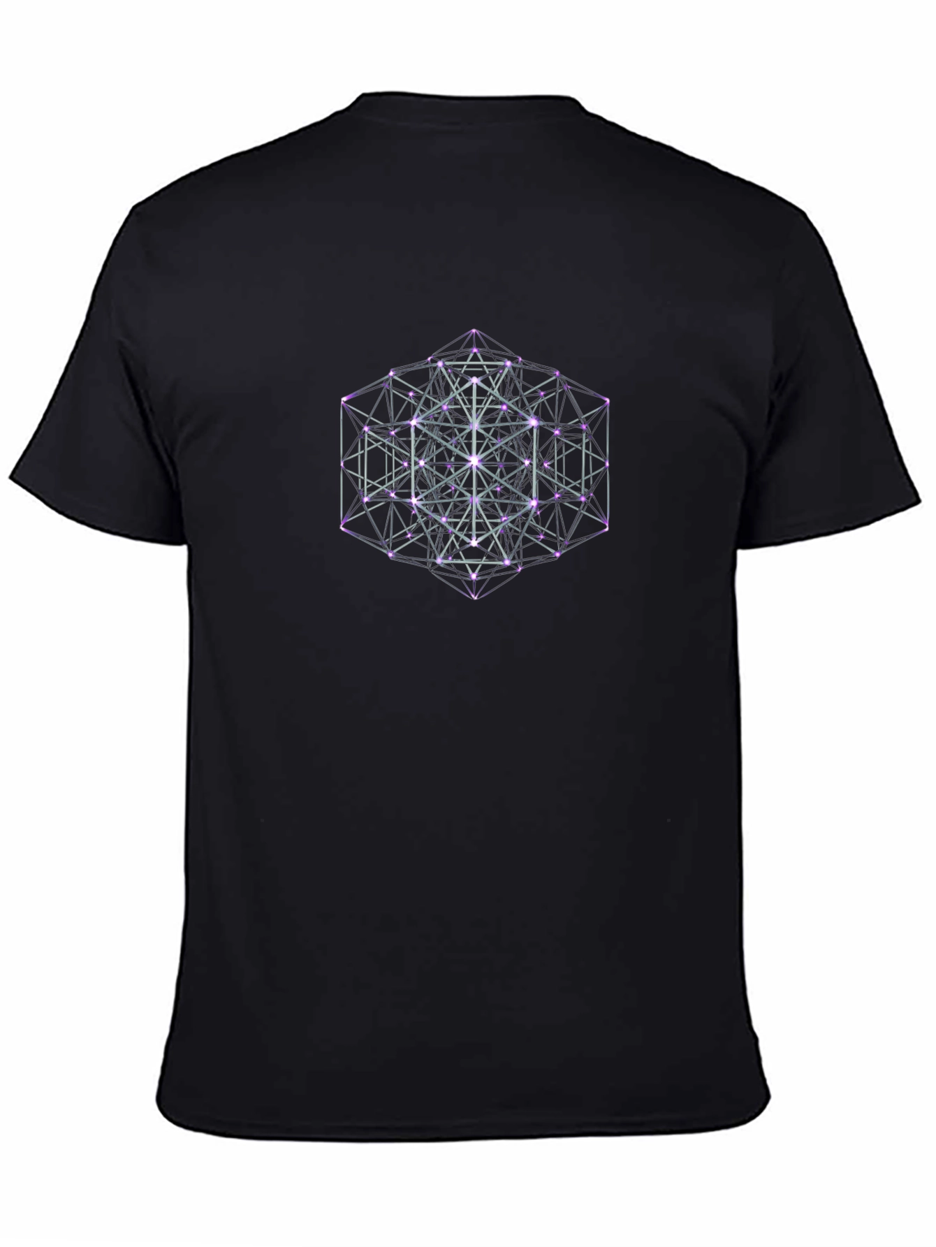 Geometric Metatrons Cube Black T-Shirt