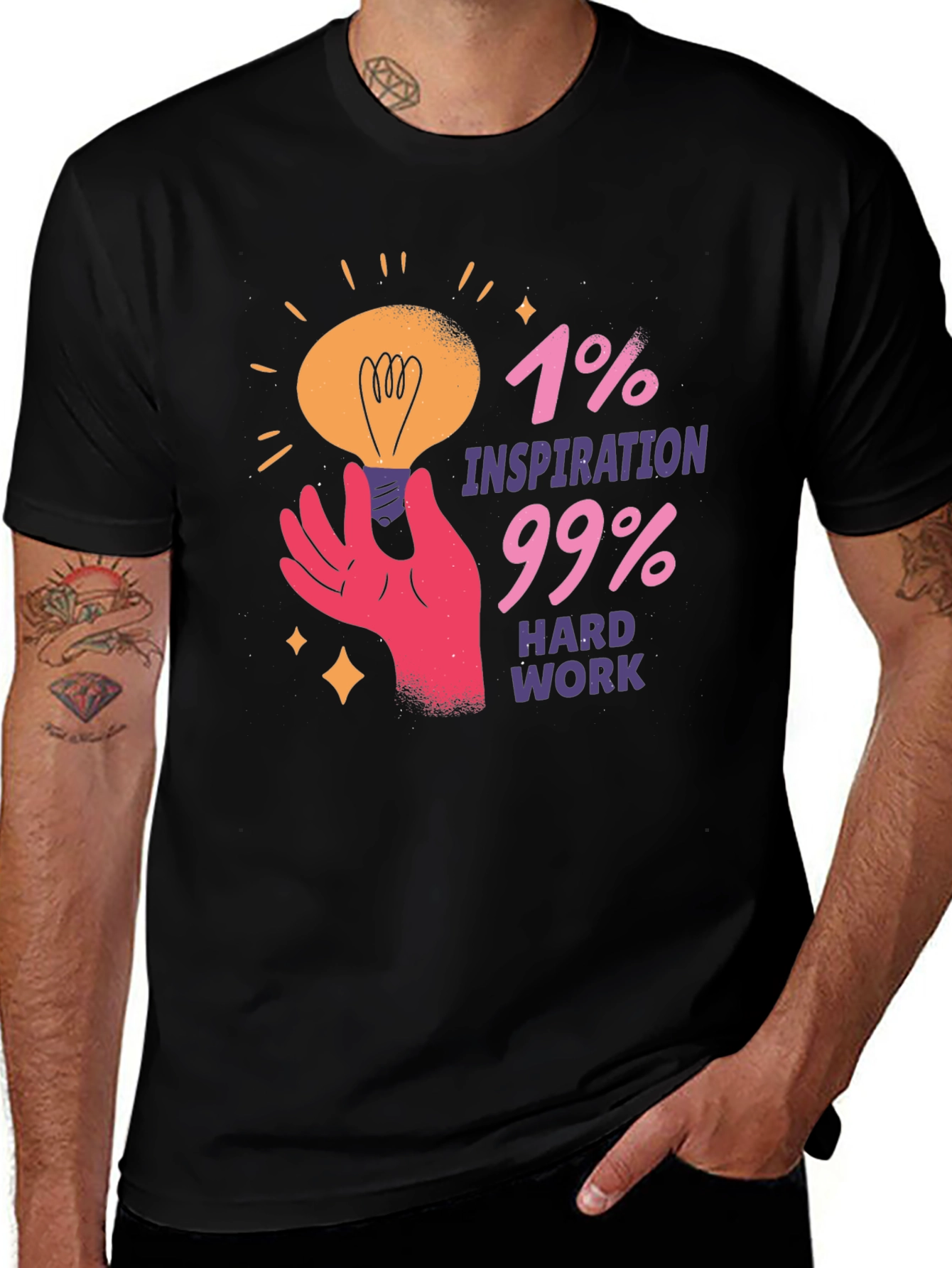 Inspiration Hard Work Graphic Tee - Motivational T-Shirt