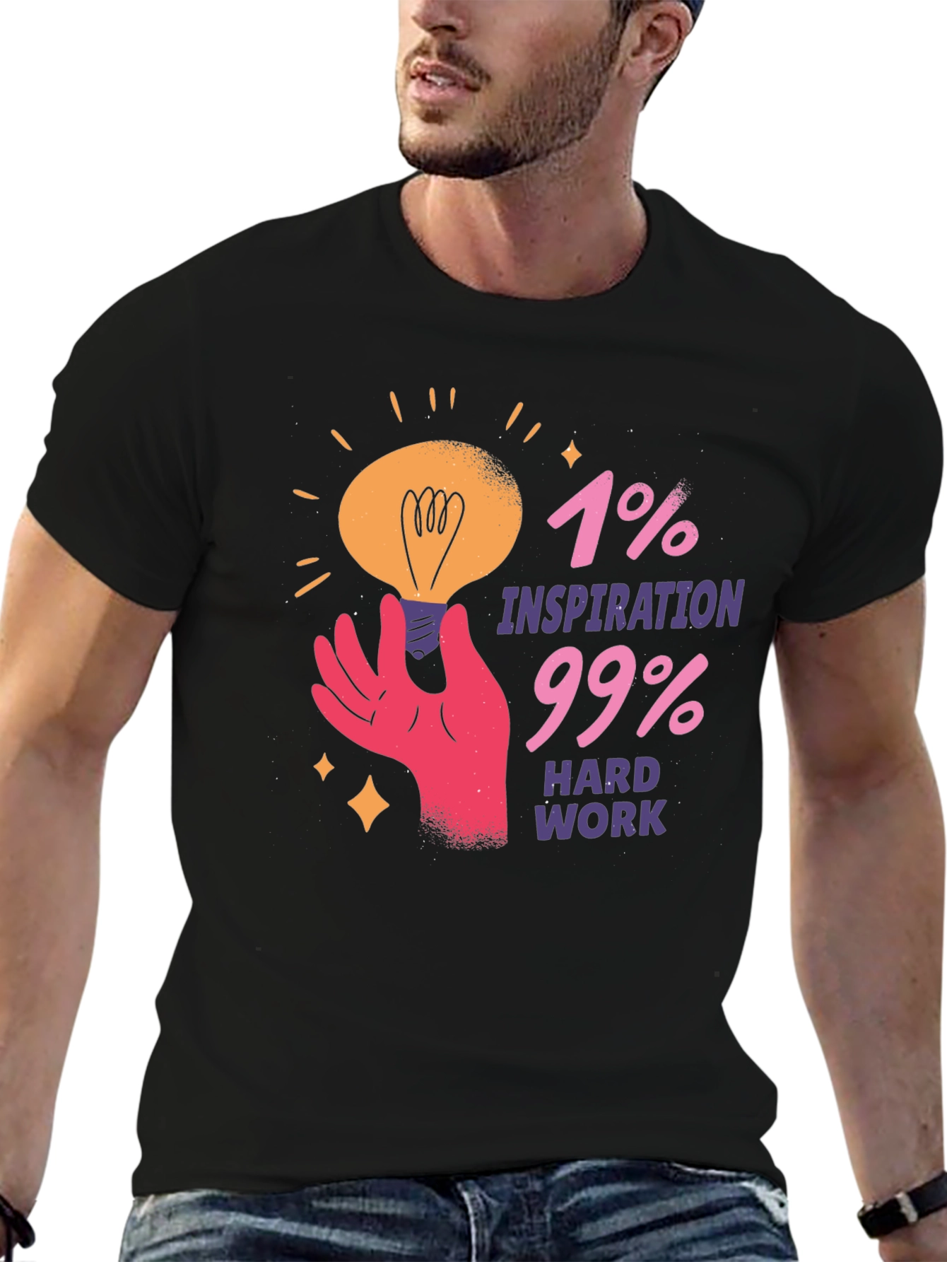 Inspiration Hard Work Graphic Tee - Motivational T-Shirt