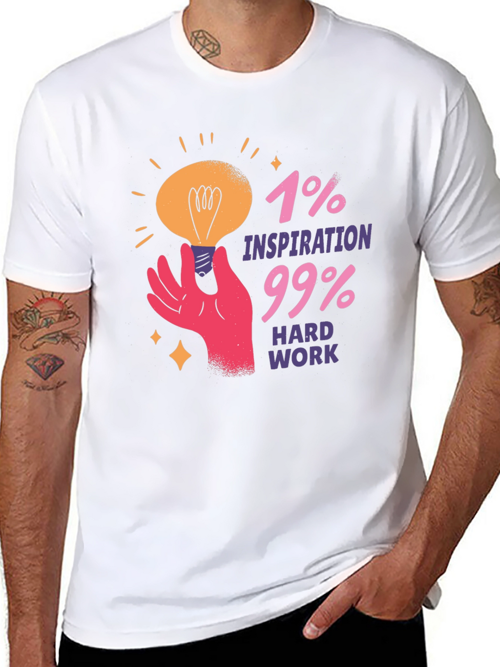 Inspiration Hard Work Graphic Tee - Motivational T-Shirt