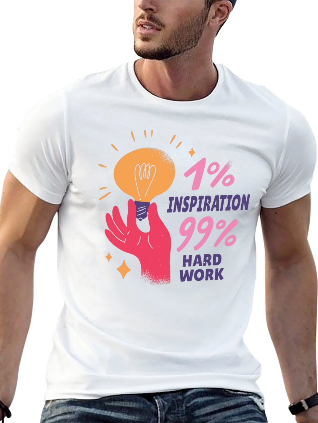 Inspiration Hard Work Graphic Tee - Motivational T-Shirt