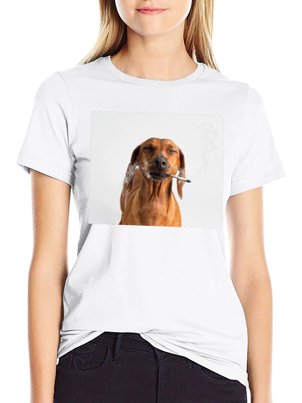 Smoking Dog T-Shirt - Unisex Black Tee
