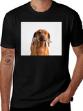 Smoking Dog T-Shirt - Unisex Black Tee