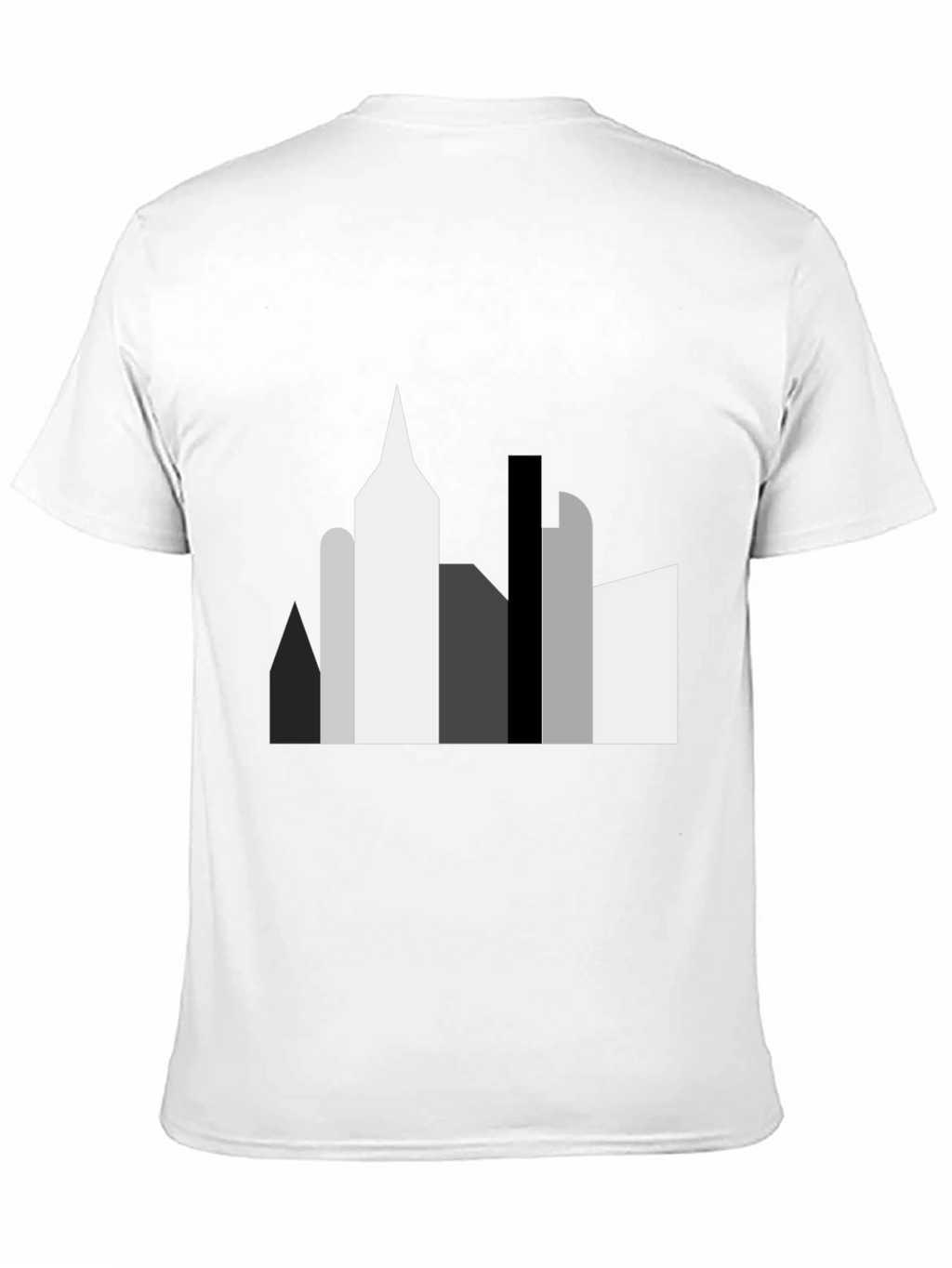 Abstract Cityscape Graphic Tee - Black