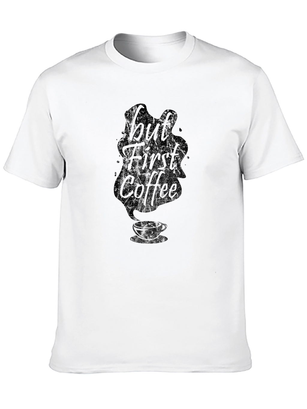 But First Coffee Graphic Tee - Black Cotton T-Shirt