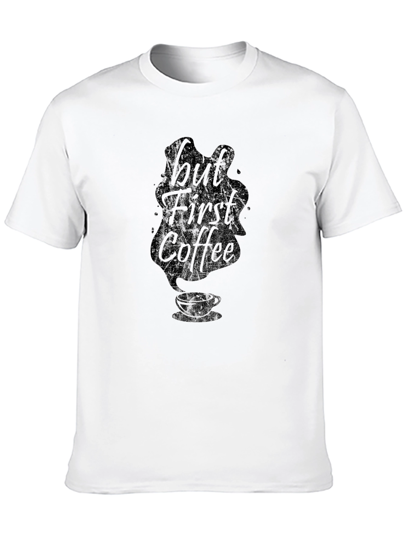 But First Coffee Graphic Tee - Black Cotton T-Shirt