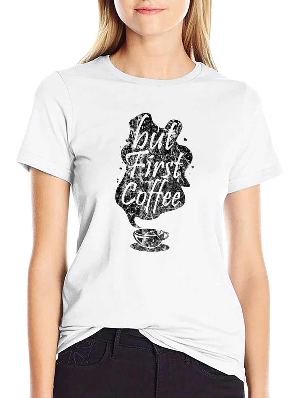 But First Coffee Graphic Tee - Black Cotton T-Shirt