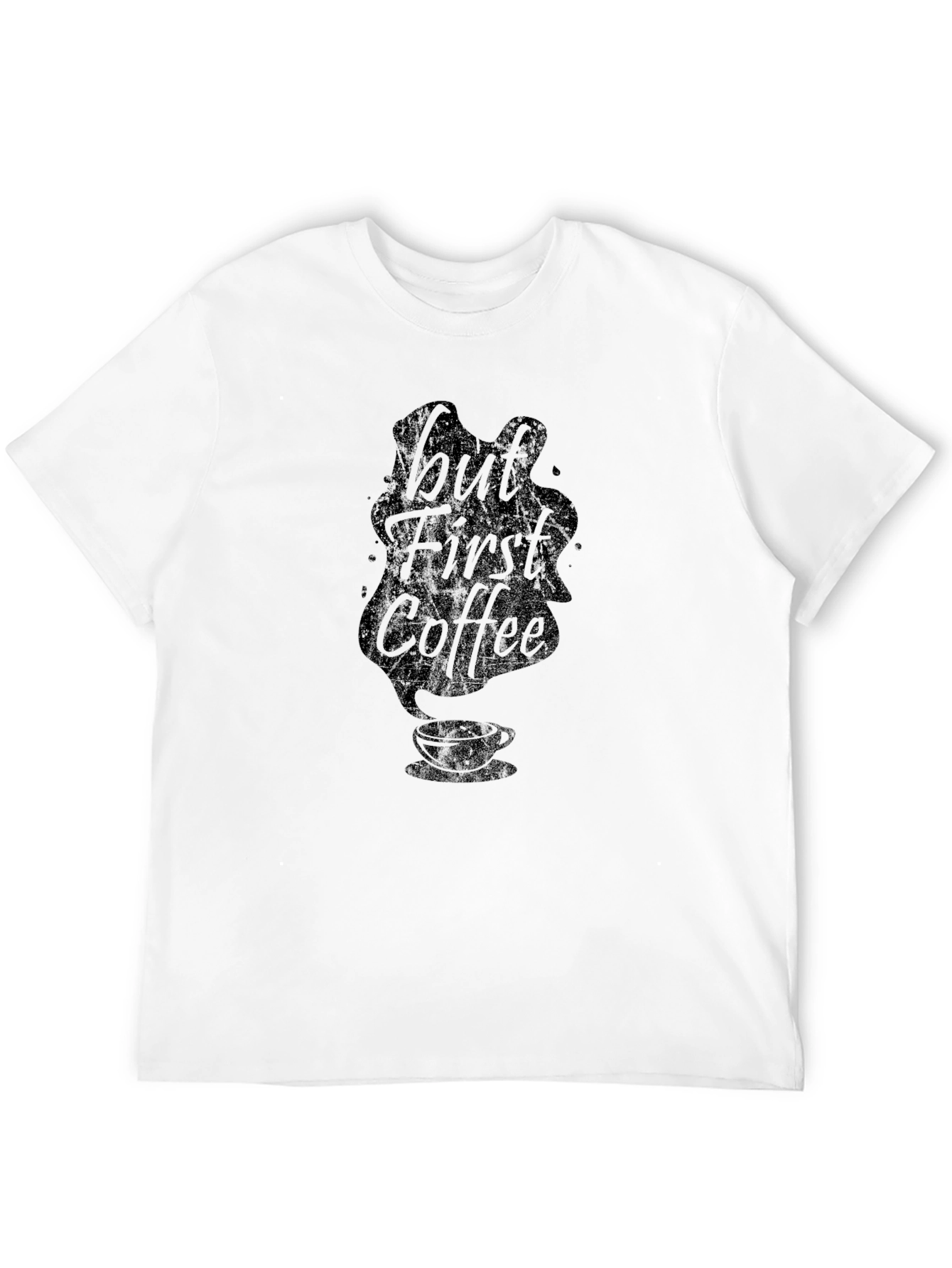 But First Coffee Graphic Tee - Black Cotton T-Shirt