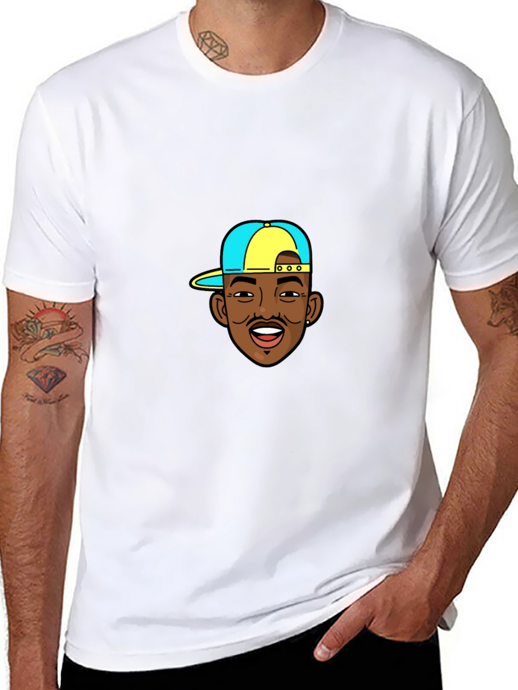 Cartoon DaBaby Graphic Black T-Shirt