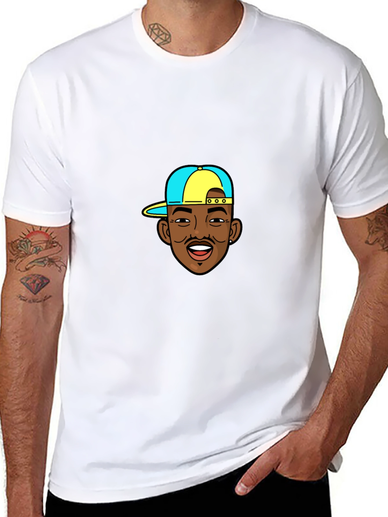 Cartoon DaBaby Graphic Black T-Shirt