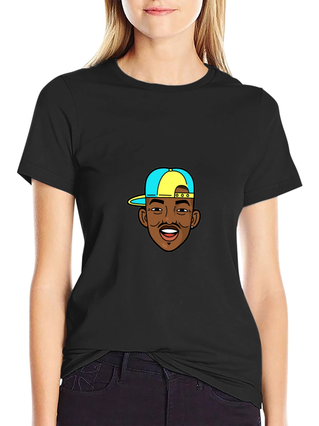 Cartoon DaBaby Graphic Black T-Shirt