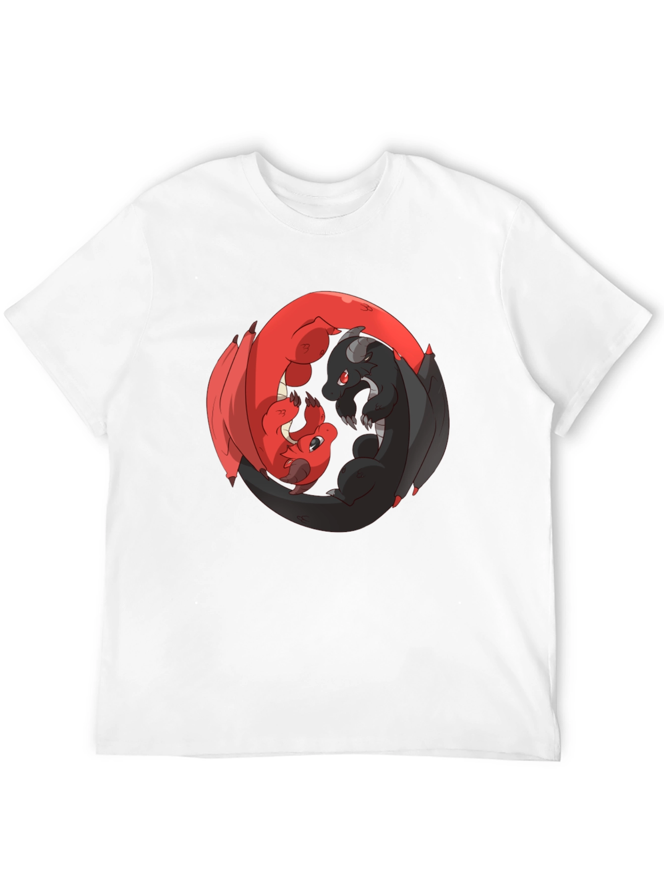 Yin Yang Dragons Black T-Shirt