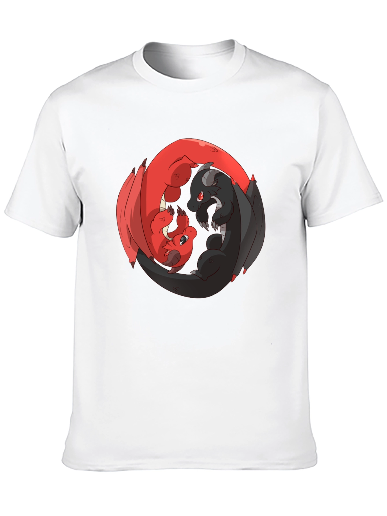 Yin Yang Dragons Black T-Shirt