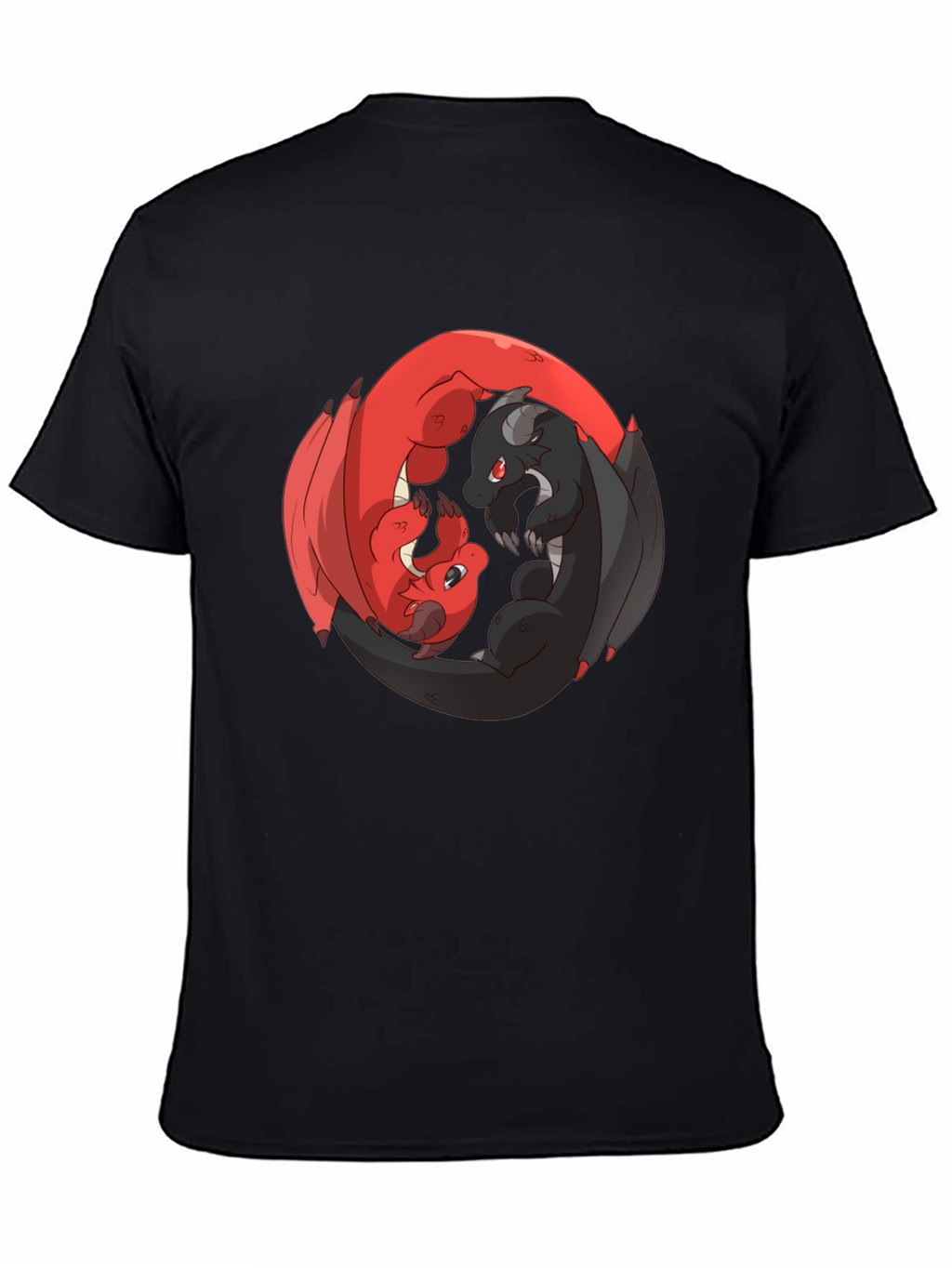 Yin Yang Dragons Black T-Shirt