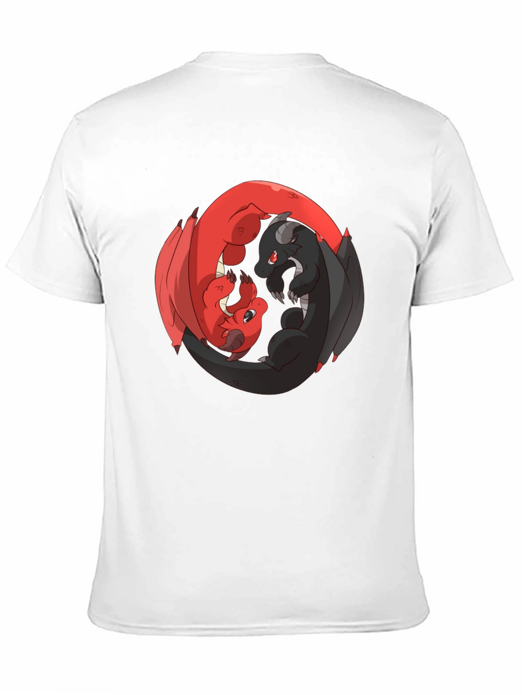 Yin Yang Dragons Black T-Shirt