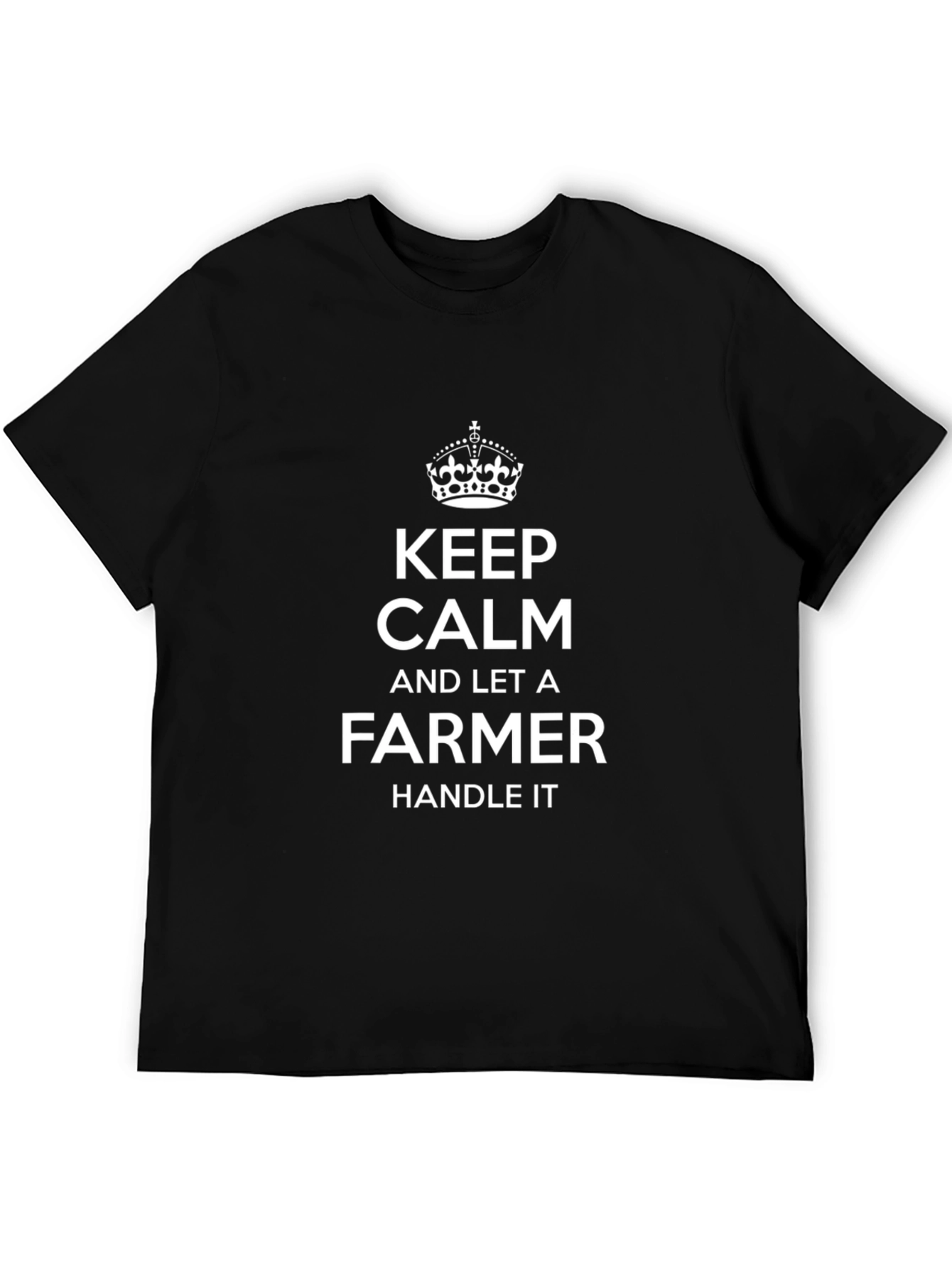 Keep Calm Farmer Graphic Tee - Black Cotton T-Shirt