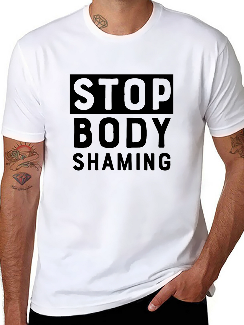 Stop Body Shaming Graphic Tee - Unisex Black Shirt