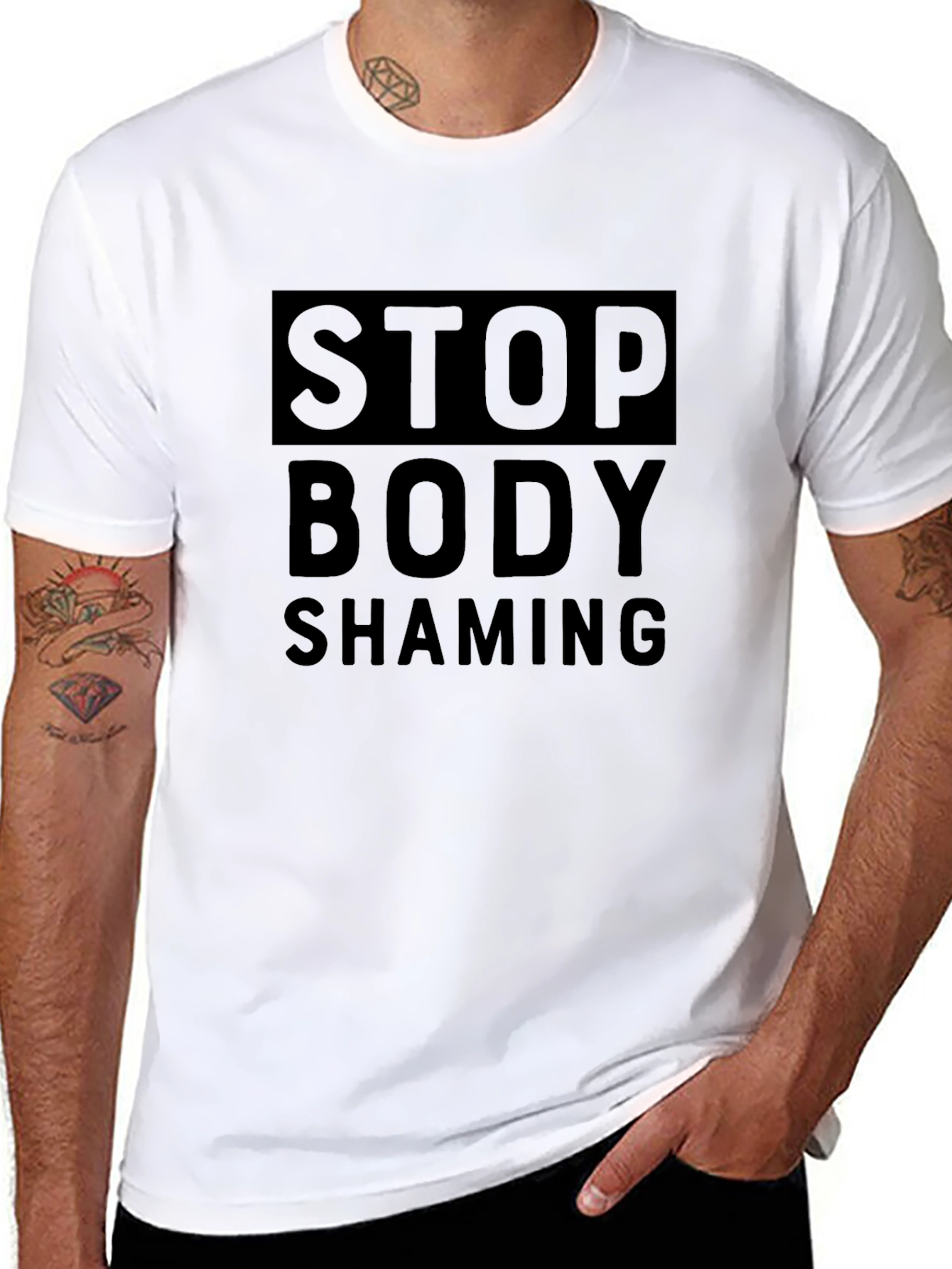 Stop Body Shaming Graphic Tee - Unisex Black Shirt