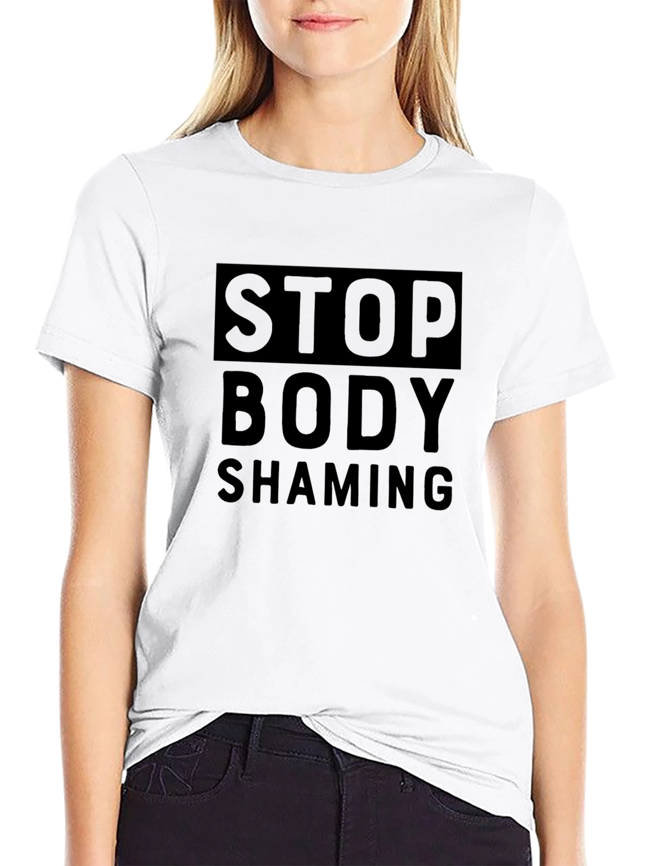 Stop Body Shaming Graphic Tee - Unisex Black Shirt