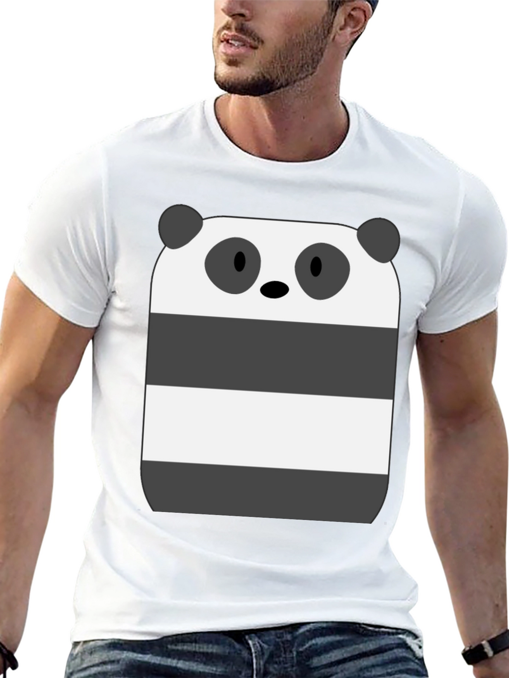 Panda Bear Graphic T-Shirt - Black Cotton Tee