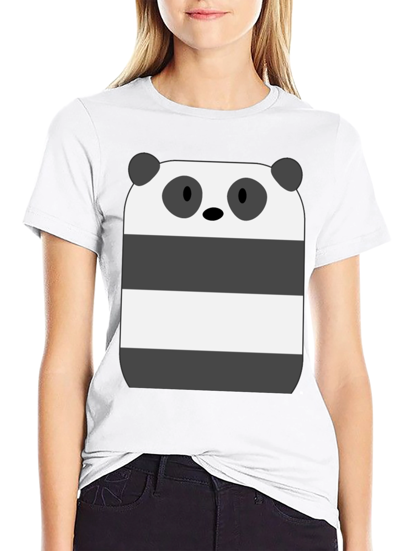Panda Bear Graphic T-Shirt - Black Cotton Tee