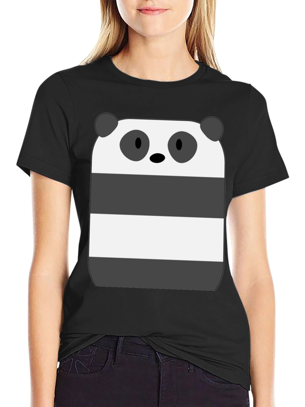 Panda Bear Graphic T-Shirt - Black Cotton Tee