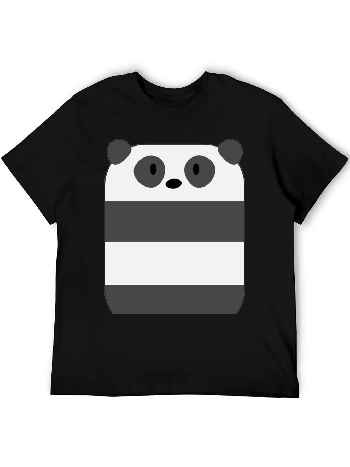 Panda Bear Graphic T-Shirt - Black Cotton Tee
