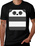 Panda Bear Graphic T-Shirt - Black Cotton Tee