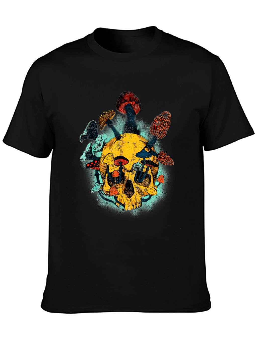 Skull & Mushroom Graphic Tee - Unique Design