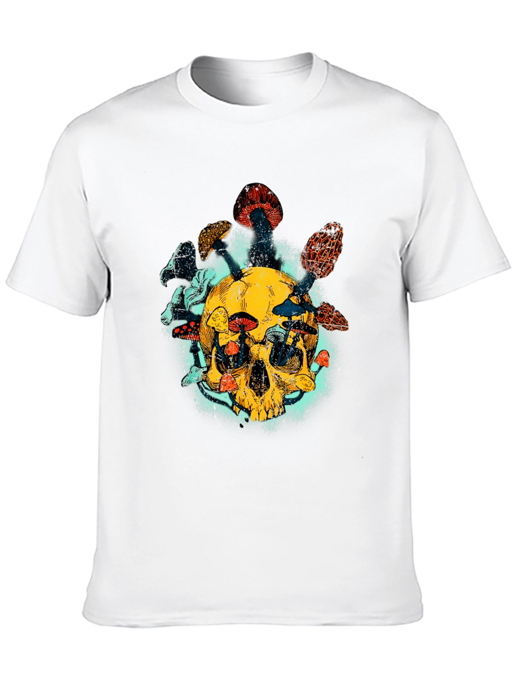 Skull & Mushroom Graphic Tee - Unique Design